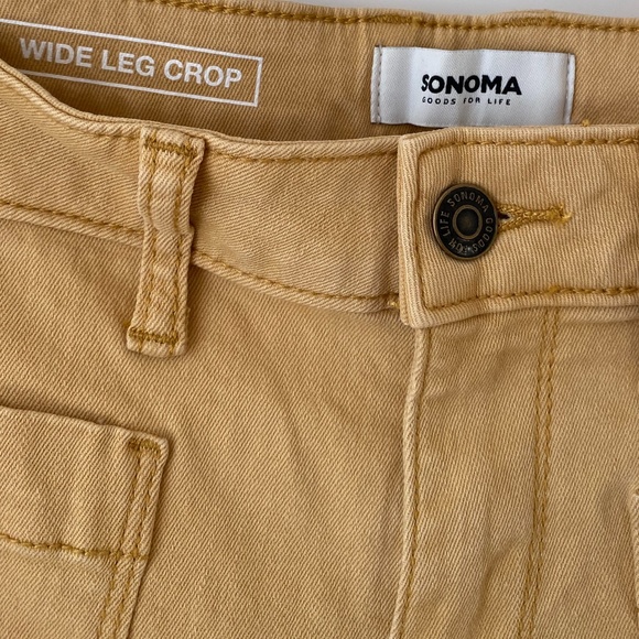 NWOT Wide Leg Crop Jeans Yellow 8 - Picture 3 of 6